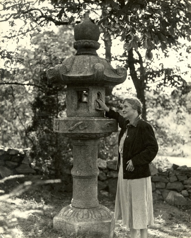 Helen Keller by Stone Statue