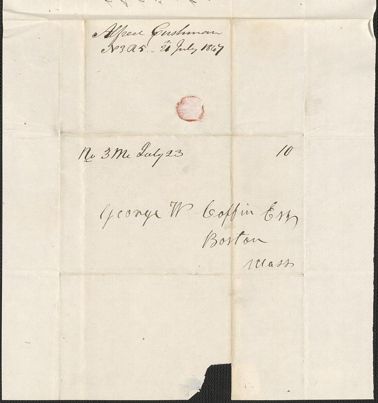 Alfred Cushman to George Coffin, 21 July 1847