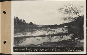 Winimusset Brook, looking upstream at bridge on Oakham Road, drainage area = 5.7 square miles, New Braintree, Mass., Mar. 9, 1933