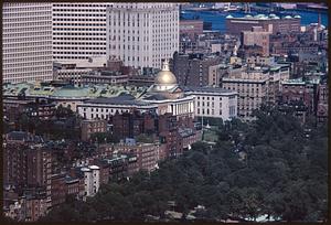 Elevated view of Massachusetts State House, Boston