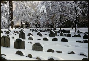 Granary Burying Ground in winter