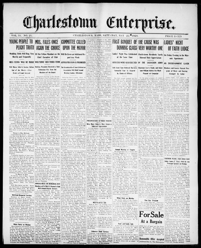 Charlestown Enterprise, May 22, 1920 - Digital Commonwealth