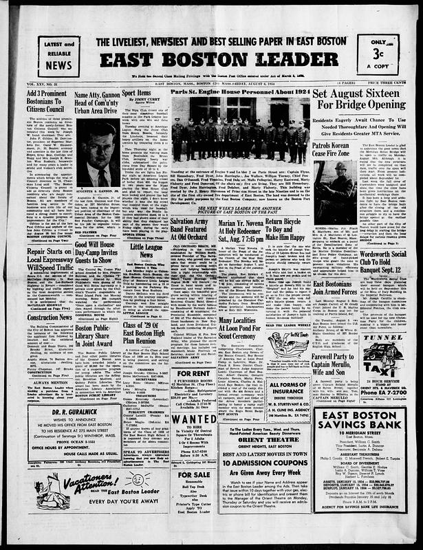 East Boston Leader, August 06, 1954 - Digital Commonwealth