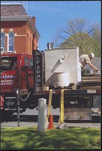 Kilbon Memorial Fountain being returned after restoration