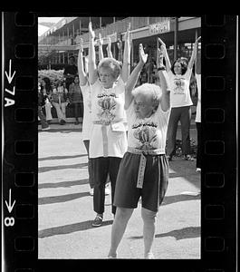 Oldsters' "Shape Up Boston" exercise class, Framingham