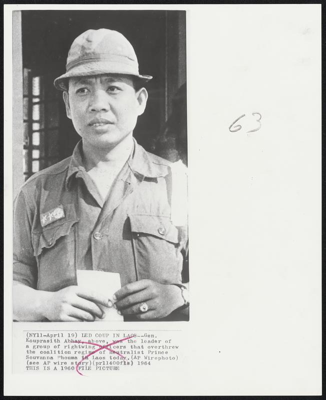 Led Coup in Laos -- Gen. Kouprasith Abhay, above, was the leader of a ...