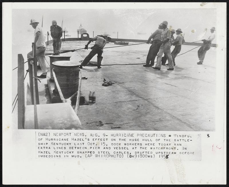 Hurricane Precautions Mindful of Hurricane Hazel's effect on the huge