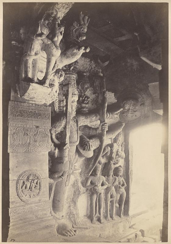 Sculpture of Vishnu as Trivikrama, in Cave III, Badami, Bijapur District