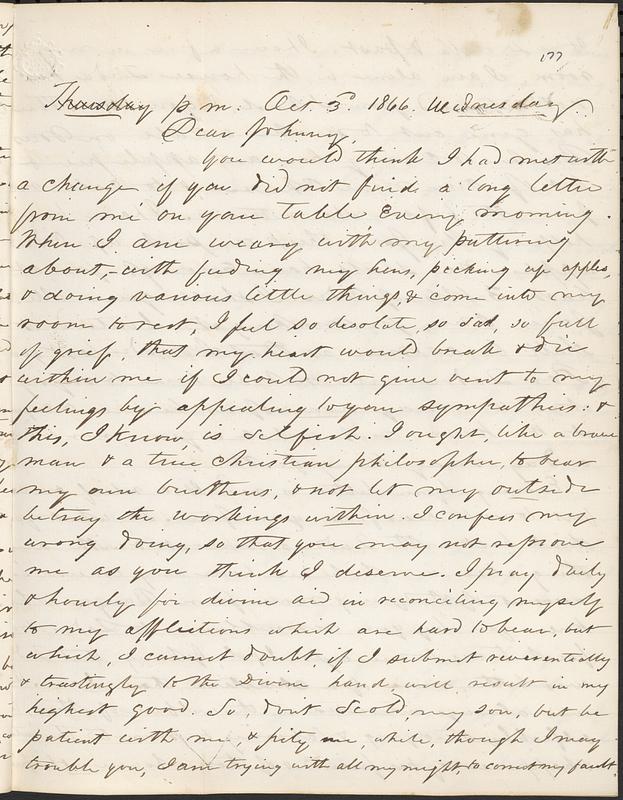 Letter from Zadoc Long to John D. Long, October 3, 1866 - Digital ...