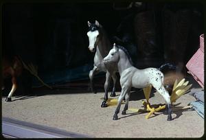Window display of a horse figurines