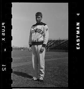 Bowdoin pole vaulter Henry Bunting at track meet