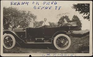 Frank or Fred Bennett in an early automobile