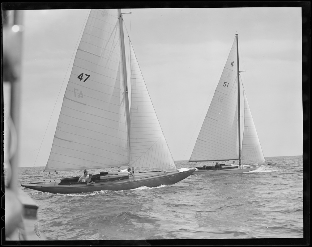 Yachting at Marblehead: Hood's "Princess" no. 47, Wood's "Saga," no. 51