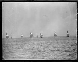 Sailboats under balloon sail