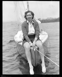 Sailing woman on the bow