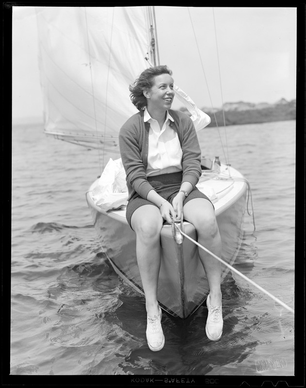 Sailing woman on the bow