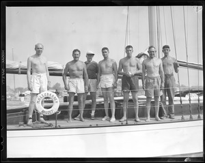 Men on board the Mallebarre II Nauset