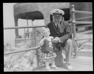 Yachting: Race week pictures Marblehead, MA (elderly man and young boy)