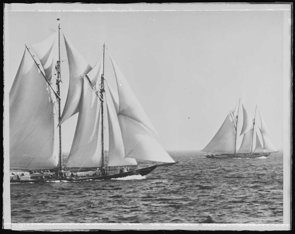 Fishing schooner's race off Gloucester
