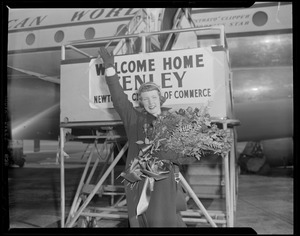 Tenley Albright gets big welcome at airport from Newton C of C