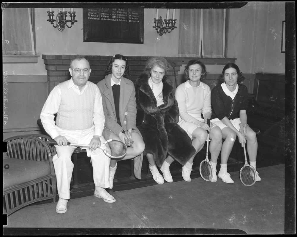 One man and four women players (possibly Eleonora Sears)