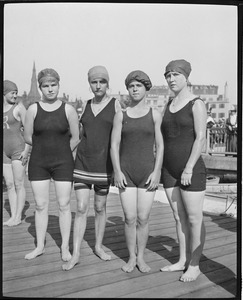 Competitors at swim competition, Charles River