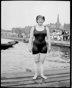 One of the competitors at swim competition, Charles River