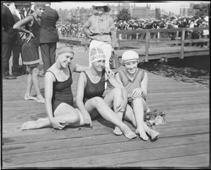 Swimmers in competition, Charles River