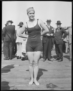 Swimmers in competition, Charles River