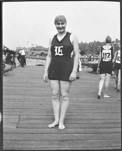 Swimmer in competition, Charles River