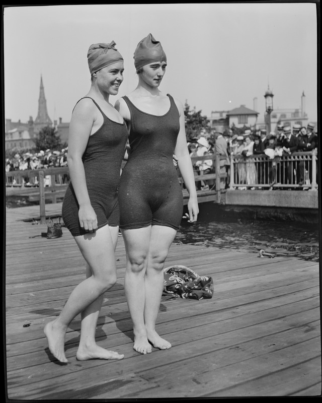 Swimmers in competition, Charles River