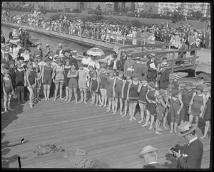 Swimmers in competition, Charles River