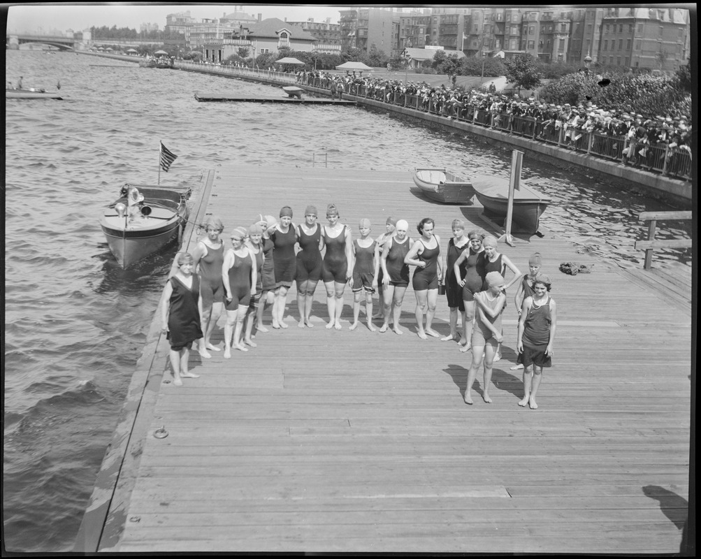 Swimmers in competition, Charles River Digital Commonwealth