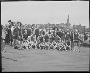 Swimmers in competition, Charles River