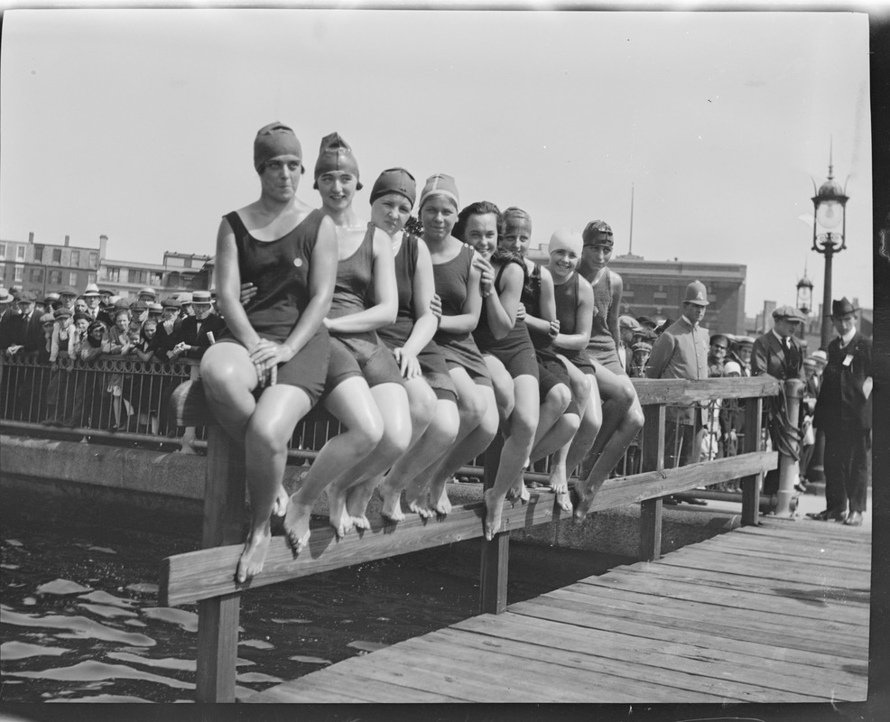 Woman's swim meet at Esplanade, Charles River