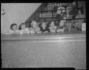 Spectators at swim meet