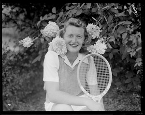 Two girl tennis players ready for match