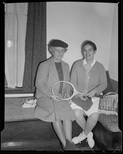 Women with racket