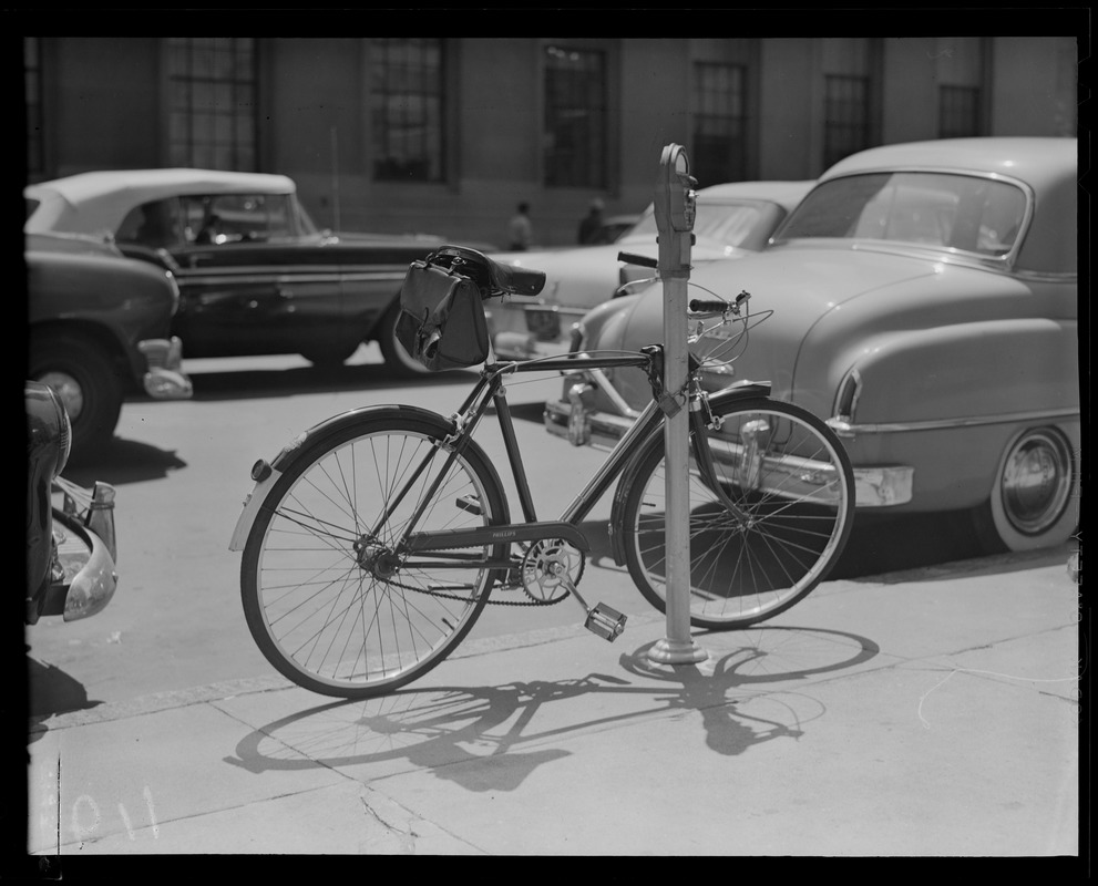 Bike parking is getting to be a problem, taken in the heart of Boston