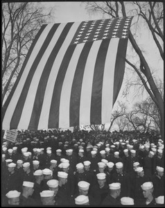 Sailors and "Old Glory" on Boston Common