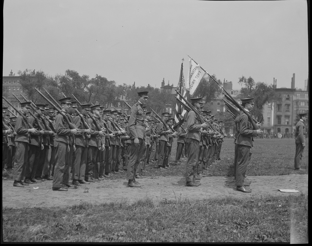 Parading on Boston Common, Hathaway Drill first prize