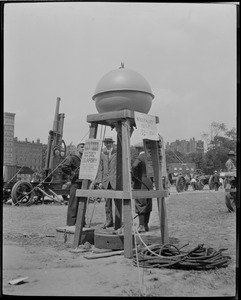 Stationary mine displayed on Boston Common
