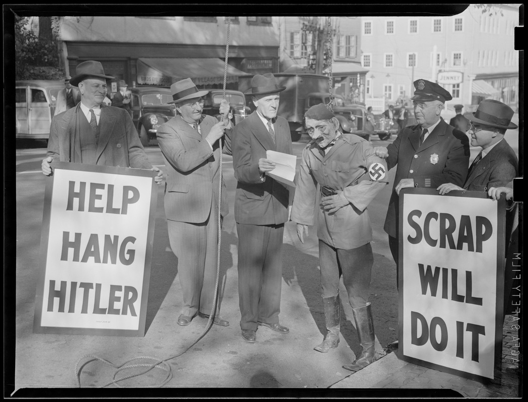 "Help hang Hitler - scrap will do it" Ready to hang Hitler in effigy