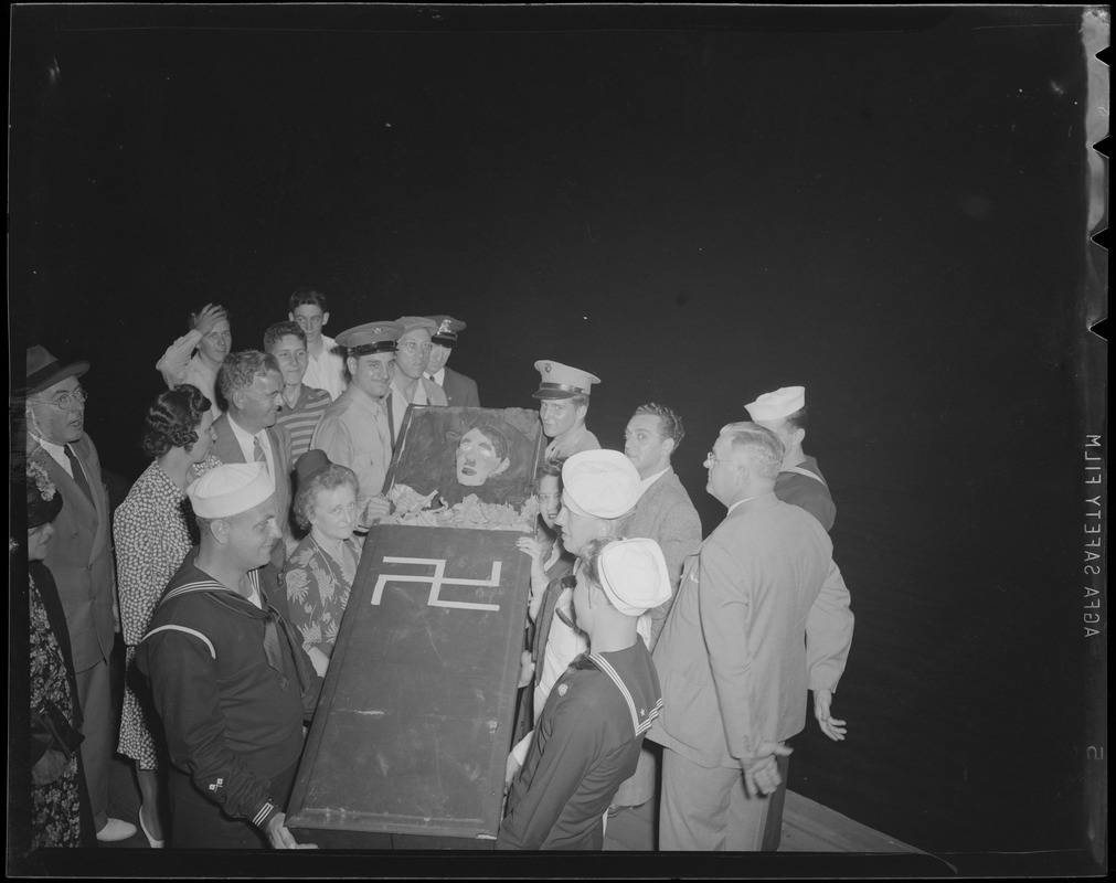 Effigy of Hitler in coffin