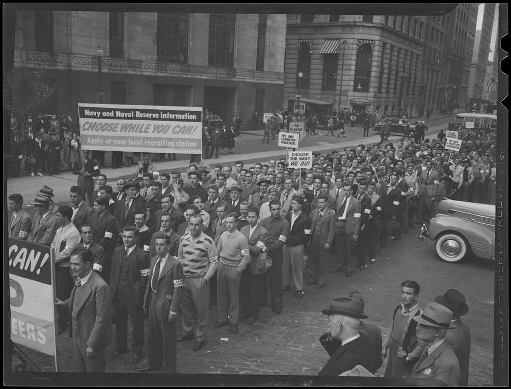 Navy recruiting drive, the Lexington Volunteers, Boston