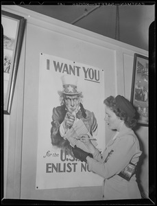 WWII: Recruitment poster and woman
