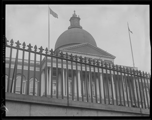 Fence at State House, Governor starts October 5, 1942 (& other fences around city)