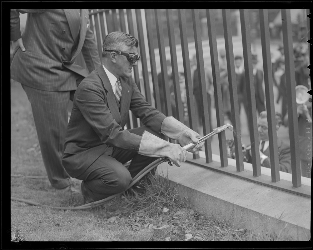 Fence at State House, Governor starts October 5, 1942 (& other fences around city)