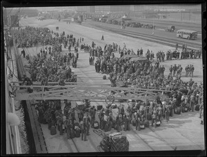 WWII: Soldiers boarding ship, Boston