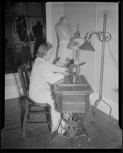 Sewing room at the Franklin Square House, WWII
